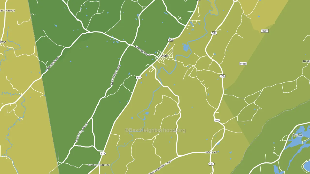 Lyerly, GA block-group voter-turnout map