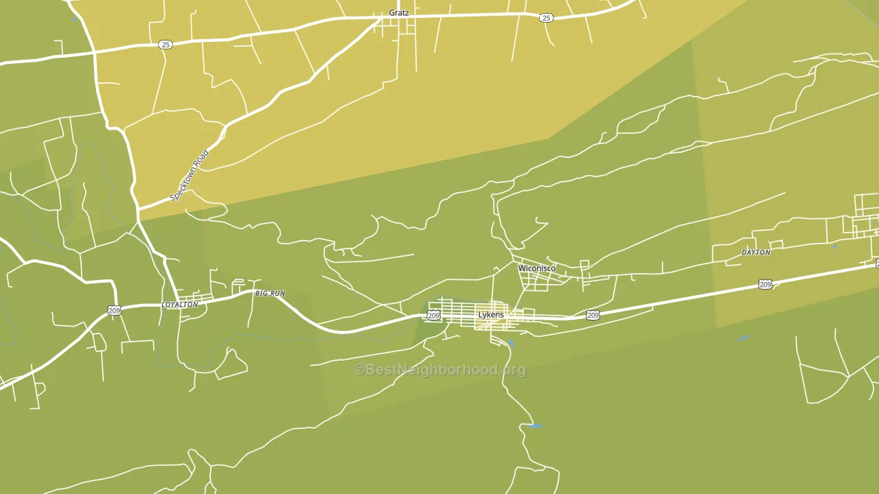 Lykens, PA block-group voter-turnout map