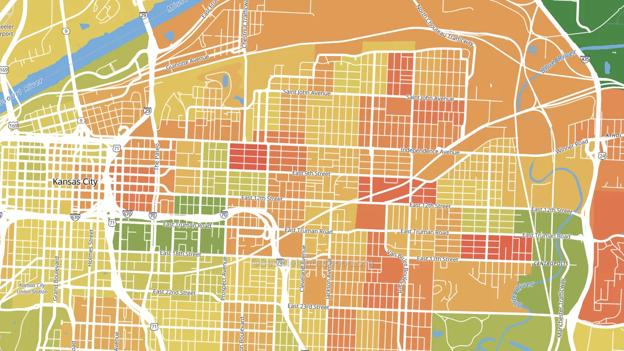 Lykins, Kansas City, MO block-group voter-turnout map
