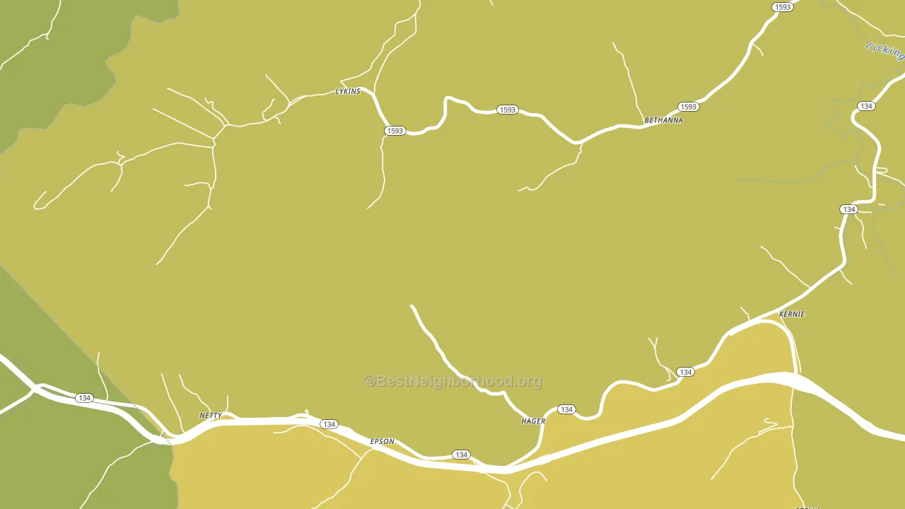 Lykins, KY block-group voter-turnout map