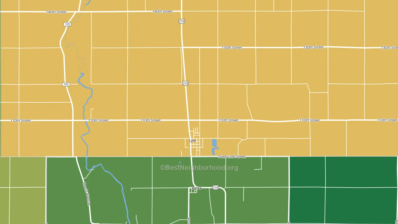 Lyle, MN block-group voter-turnout map