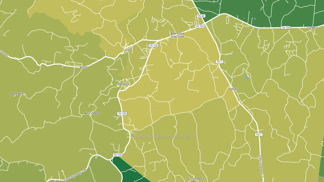 Lyles, TN block-group voter-turnout map