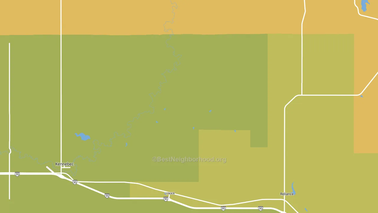 Lyman County, SD block-group voter-turnout map