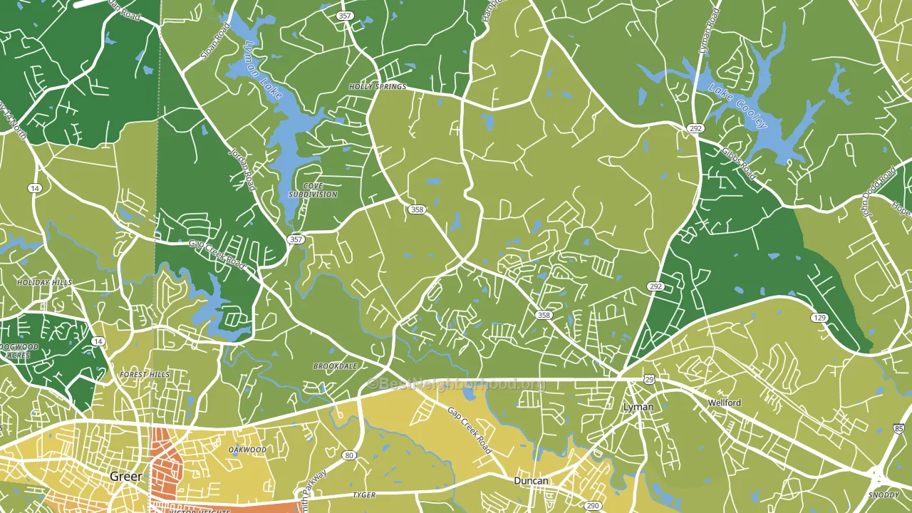 Lyman, SC block-group voter-turnout map
