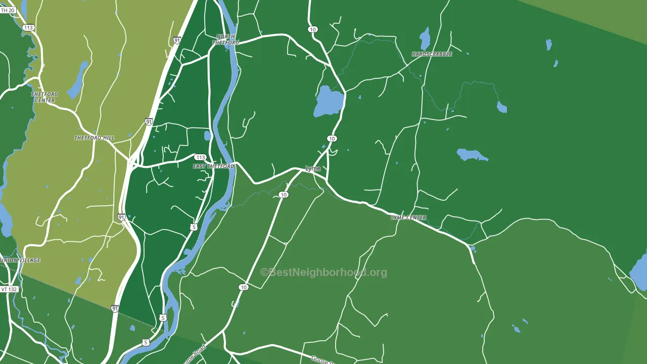 Lyme, NH block-group voter-turnout map