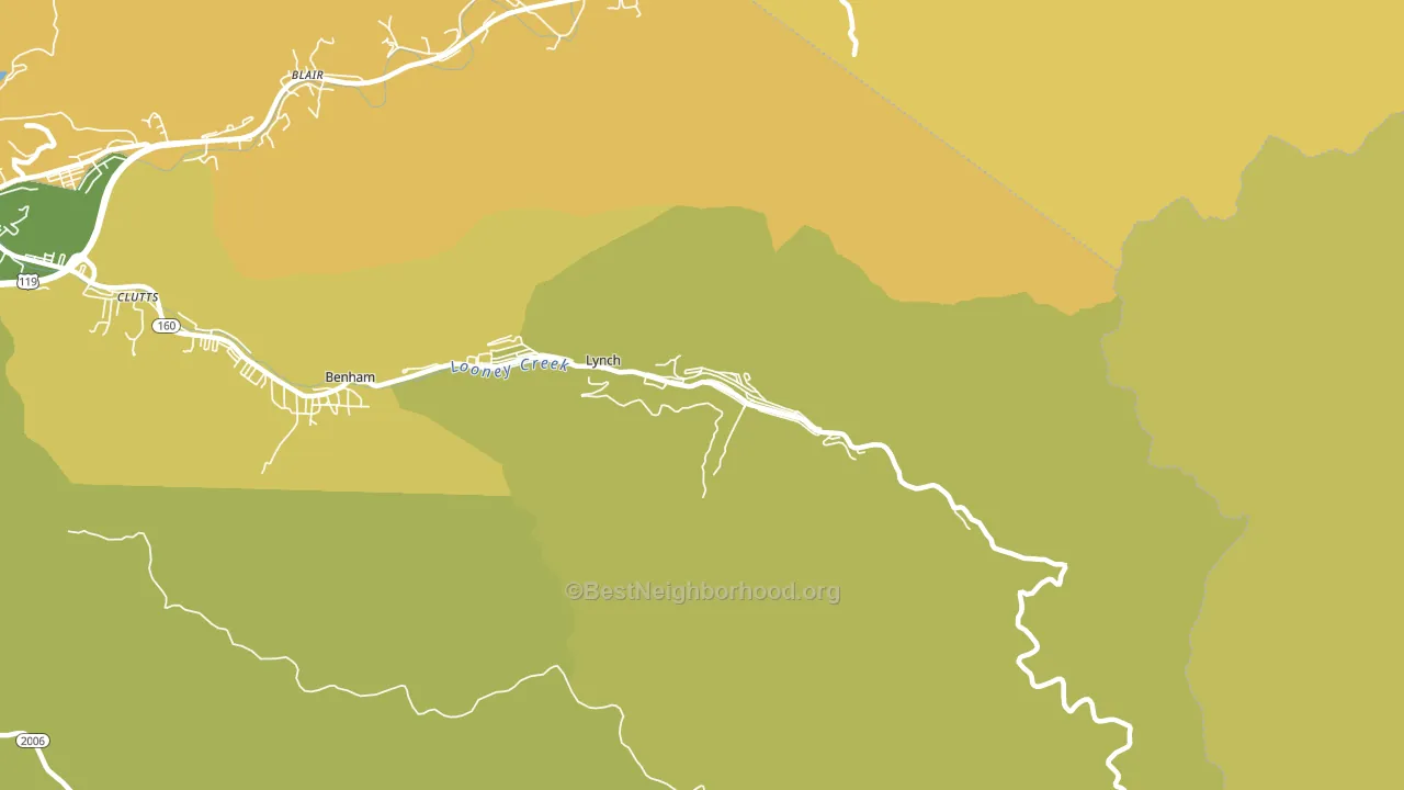 Lynch, KY block-group voter-turnout map
