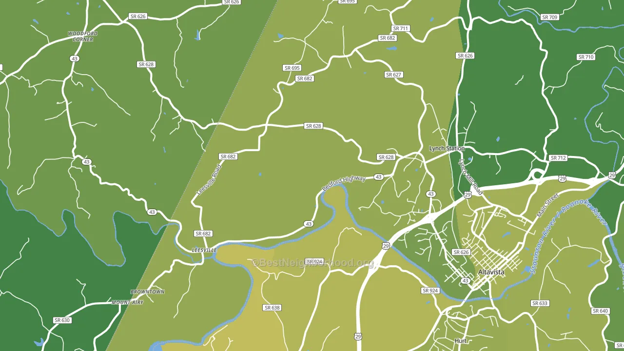 Lynch Station, VA block-group voter-turnout map