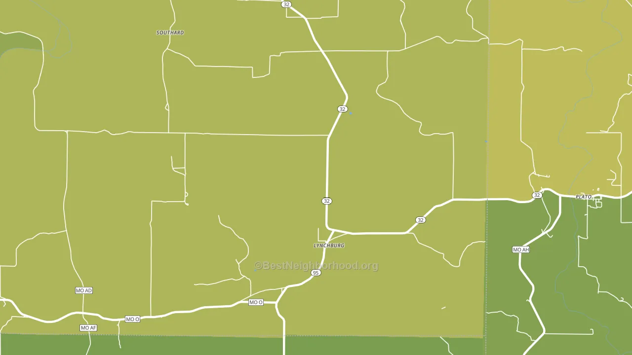 Lynchburg, MO block-group voter-turnout map