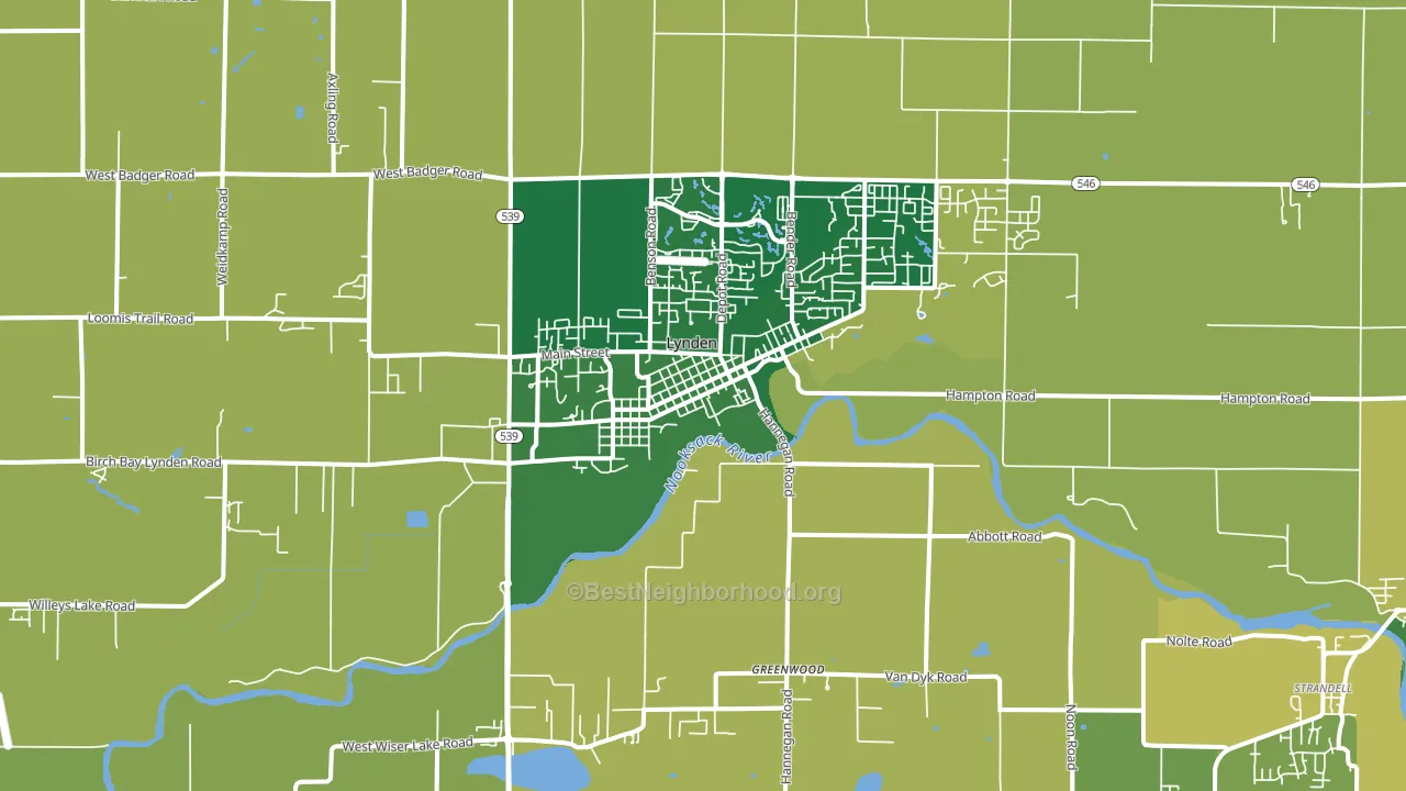 Lynden, WA block-group voter-turnout map