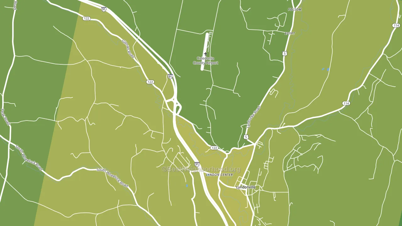 Lyndon Center, VT block-group voter-turnout map
