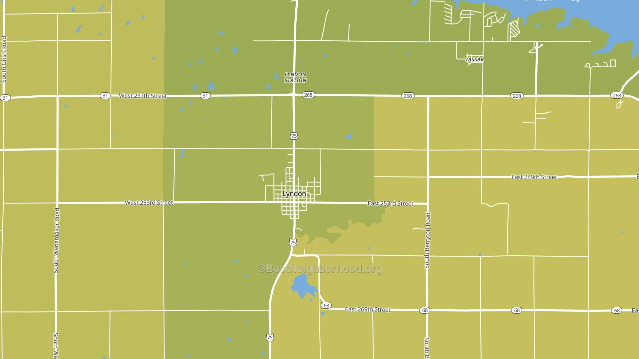 Lyndon, KS block-group voter-turnout map