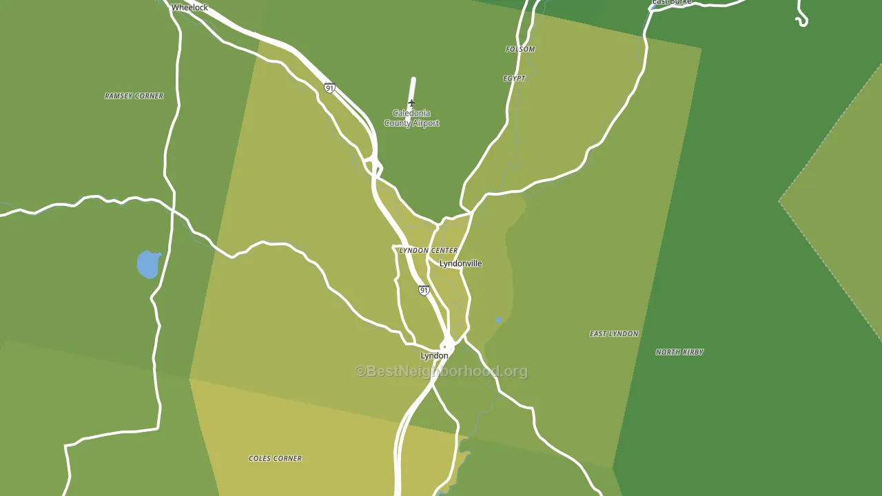 Lyndonville, VT block-group voter-turnout map