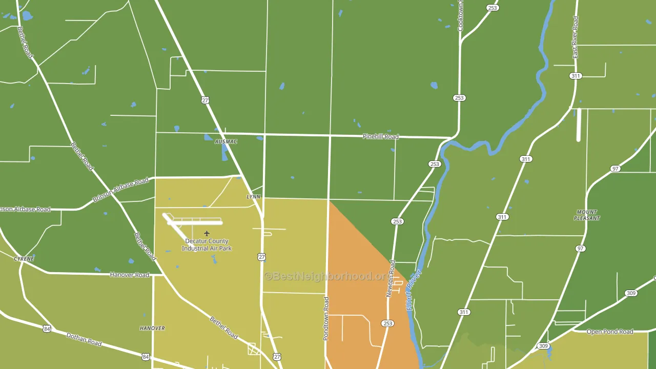 Lynn, GA block-group voter-turnout map