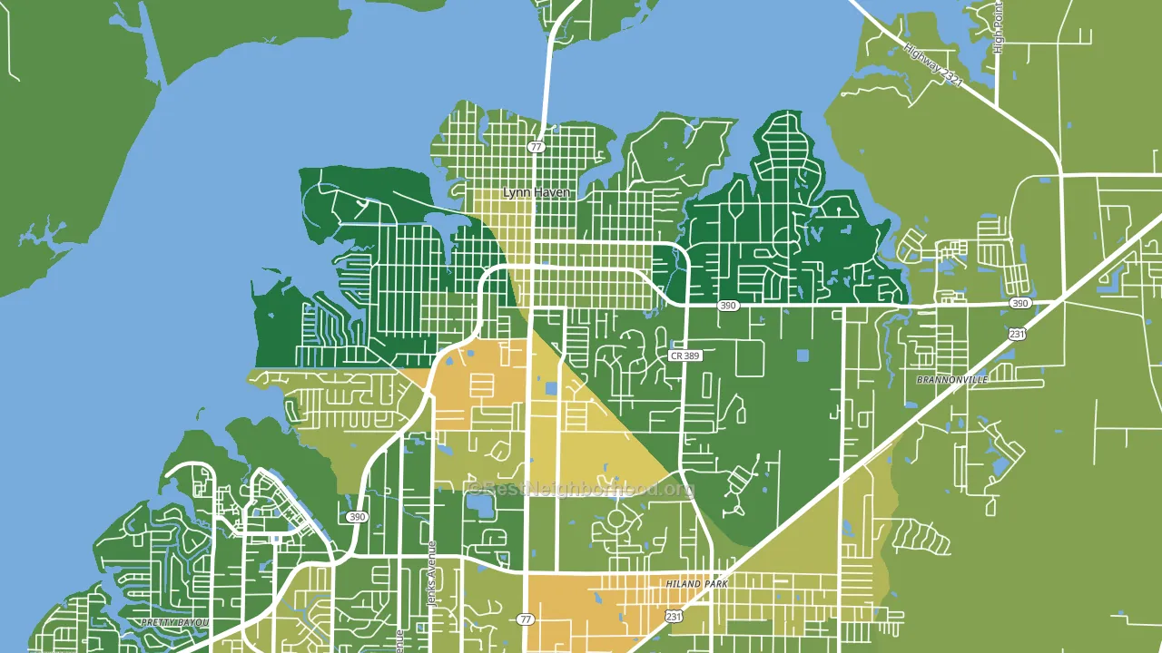 Lynn Haven, FL block-group voter-turnout map
