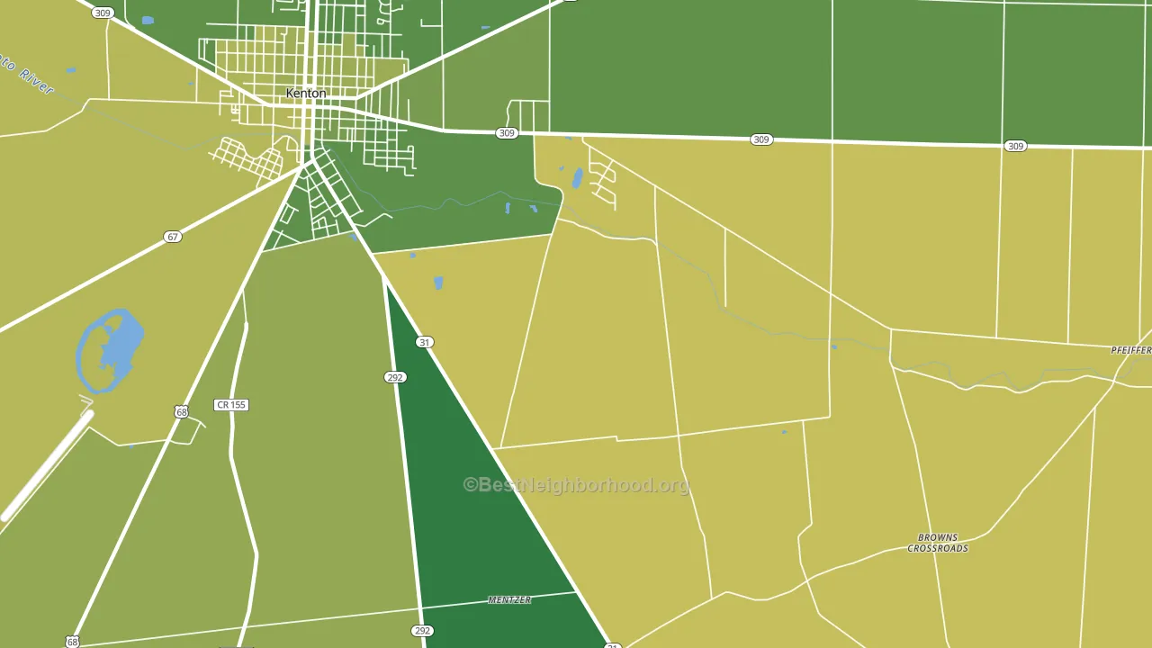Lynn, OH block-group voter-turnout map