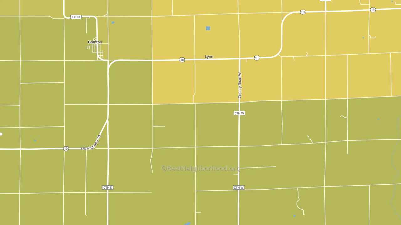 Lynn, WI block-group voter-turnout map