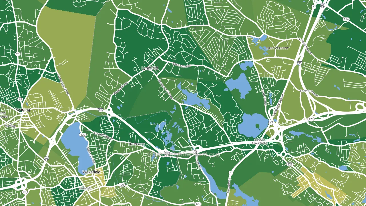 Lynnfield, MA block-group voter-turnout map