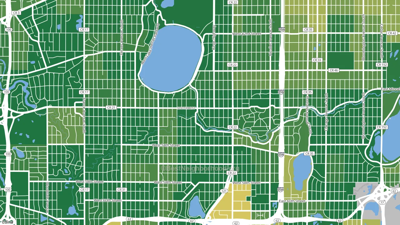 Lynnhurst, Minneapolis, MN block-group voter-turnout map