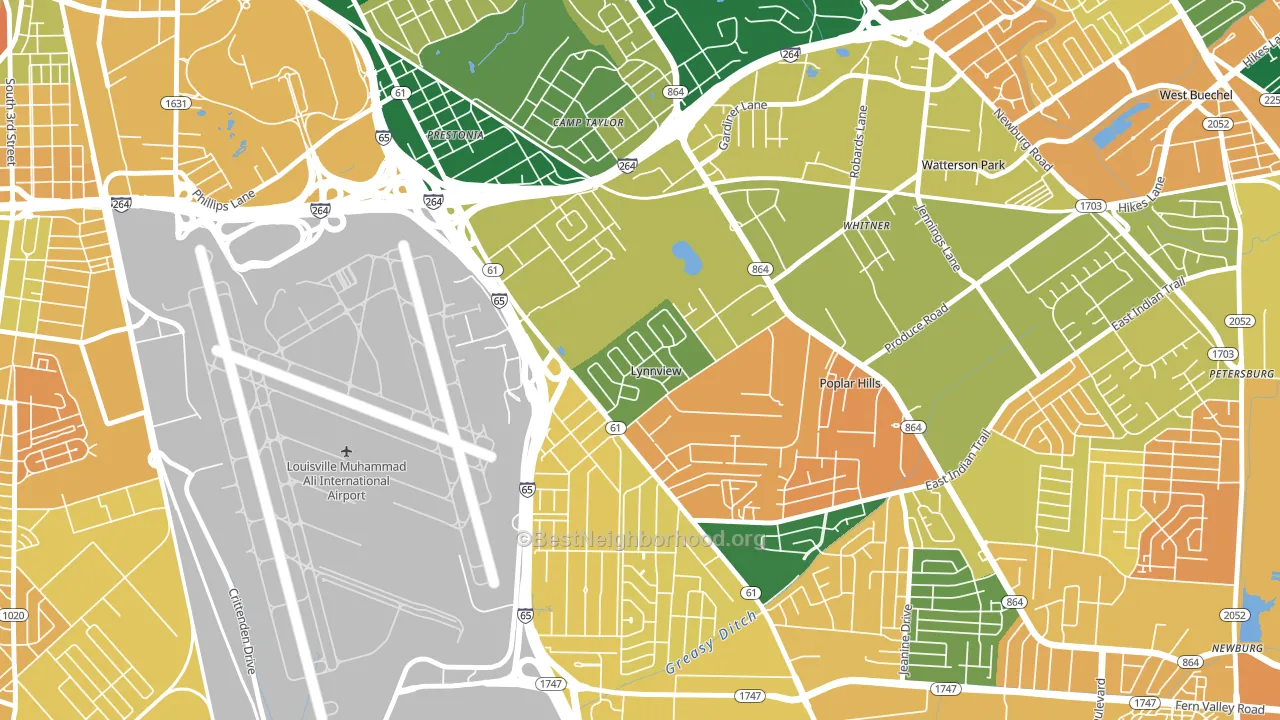Lynnview, KY block-group voter-turnout map