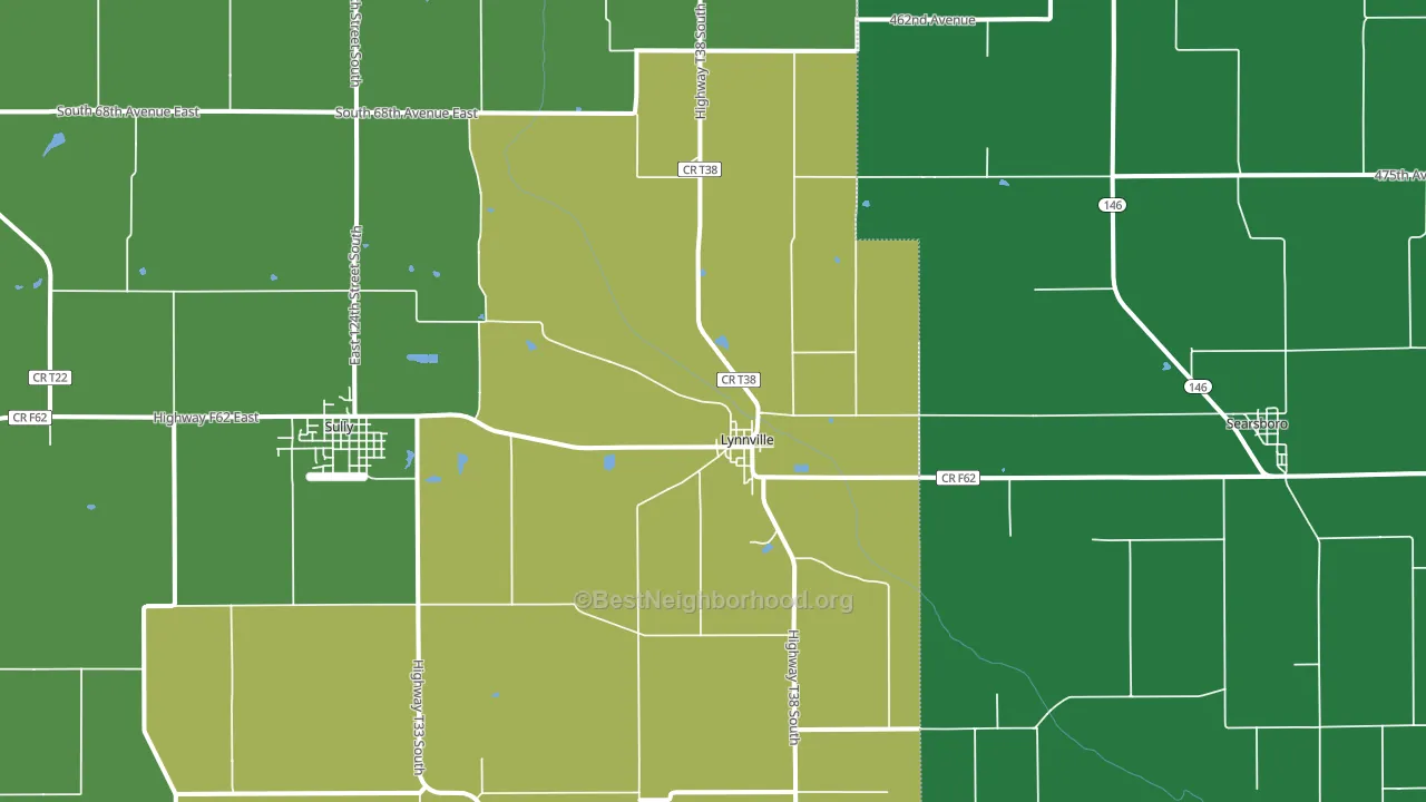 Lynnville, IA block-group voter-turnout map
