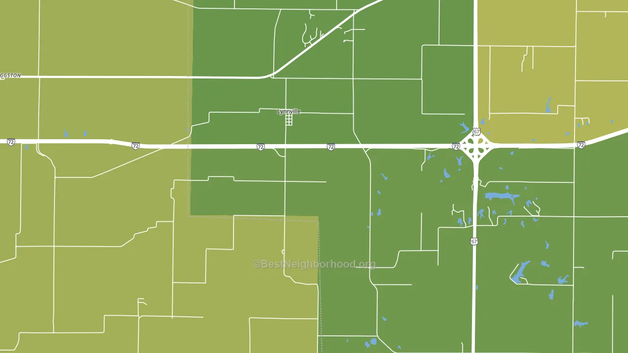 Lynnville, IL block-group voter-turnout map