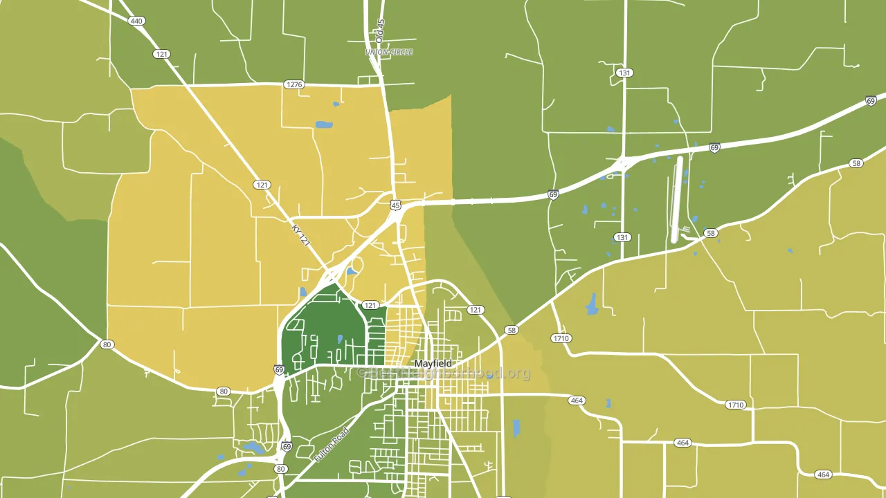 Lynnville, KY block-group voter-turnout map
