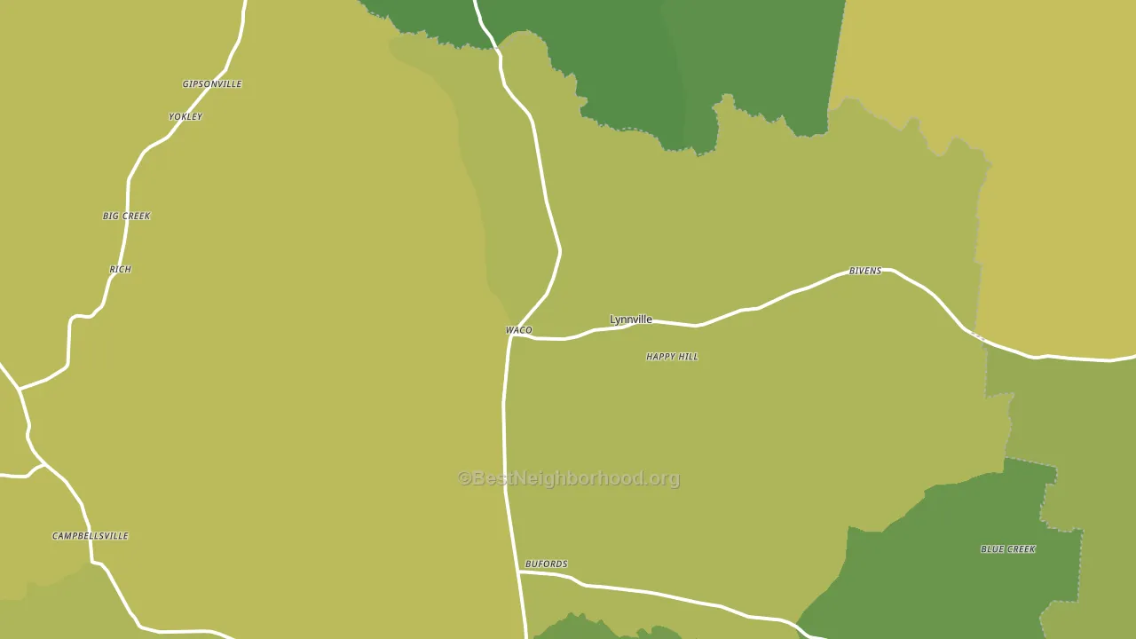 Lynnville, TN block-group voter-turnout map