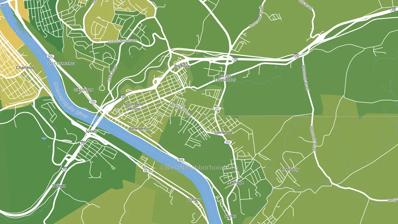 Lynnwood-Pricedale, PA block-group voter-turnout map