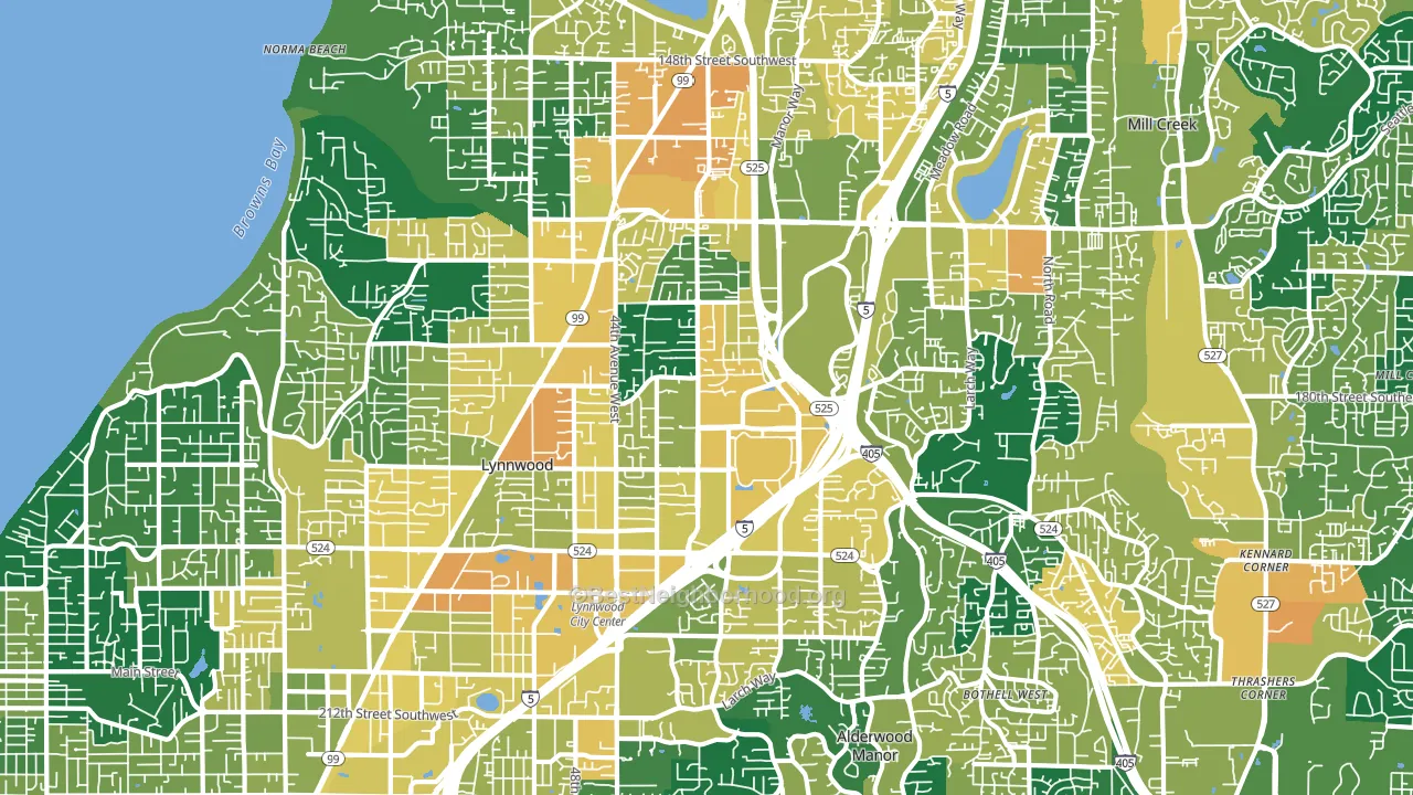 Lynnwood, WA block-group voter-turnout map