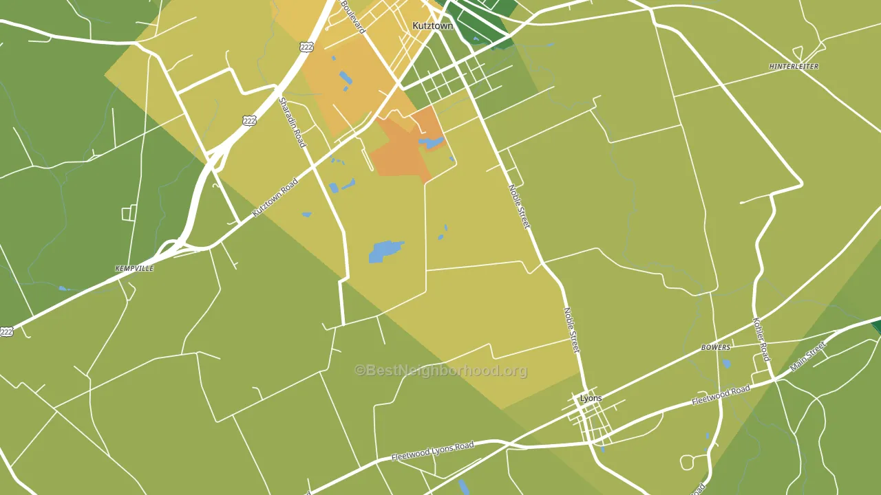 Lyon Station, PA block-group voter-turnout map
