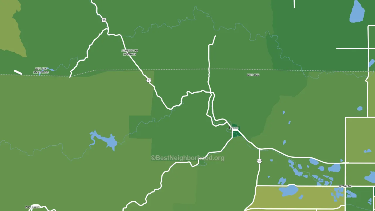 Lyons, CO block-group voter-turnout map