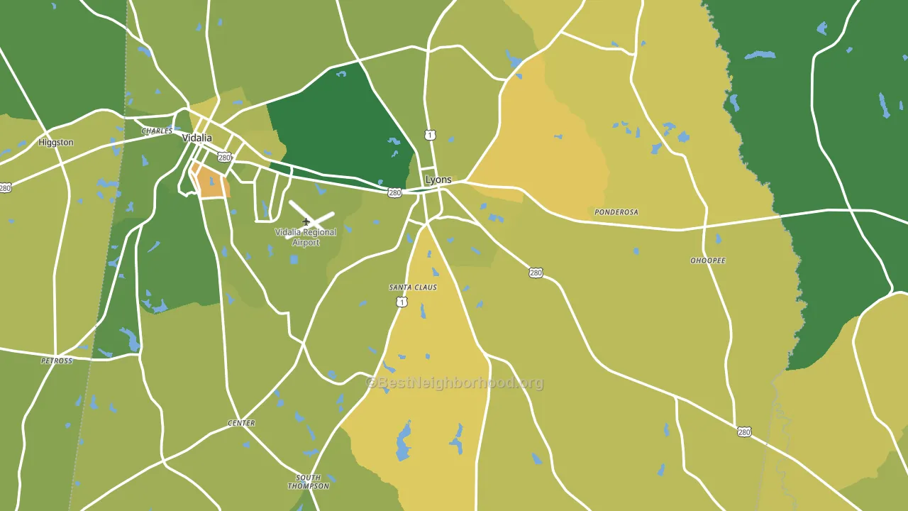 Lyons, GA block-group voter-turnout map