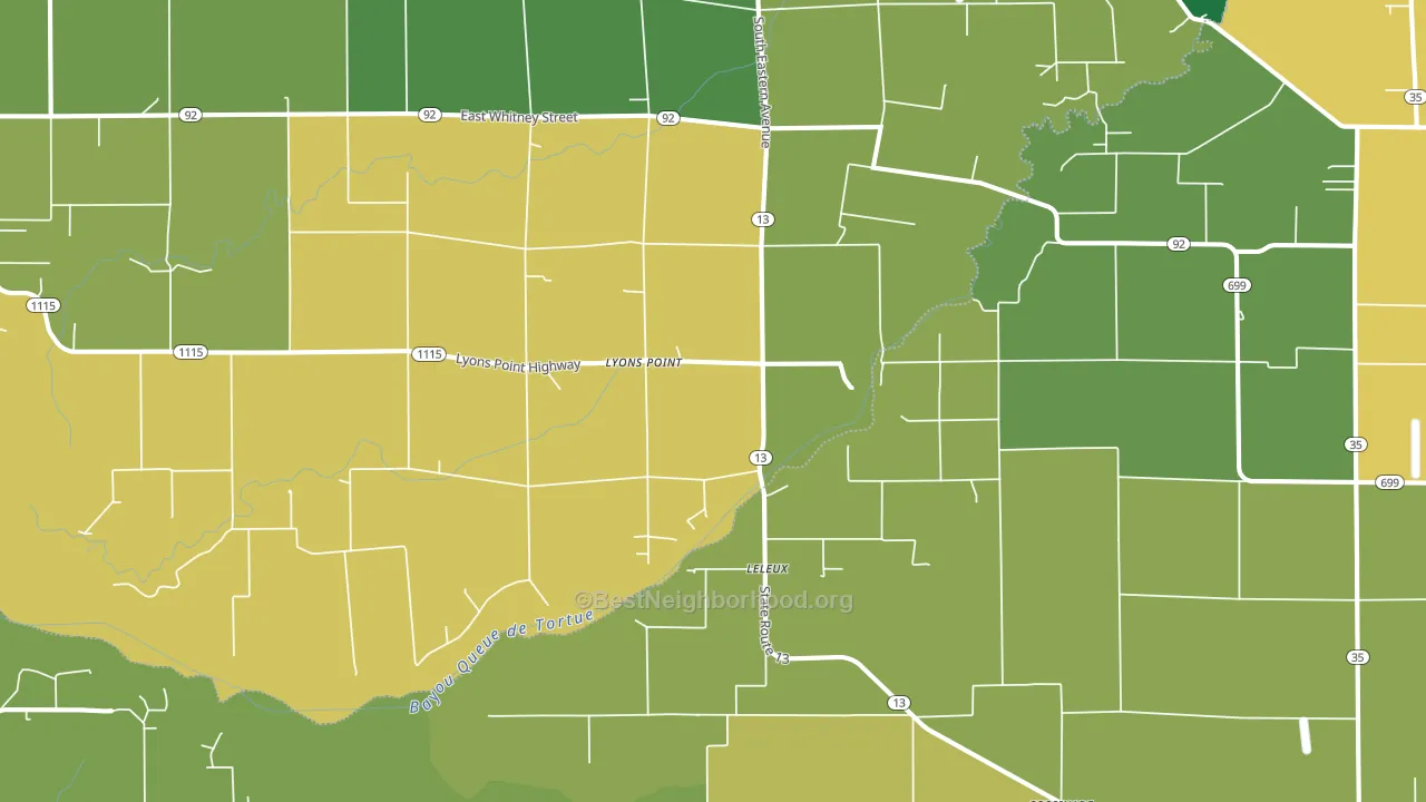 Lyons Point, LA block-group voter-turnout map