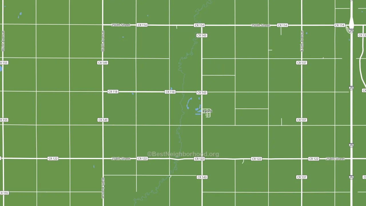Lyons, SD block-group voter-turnout map
