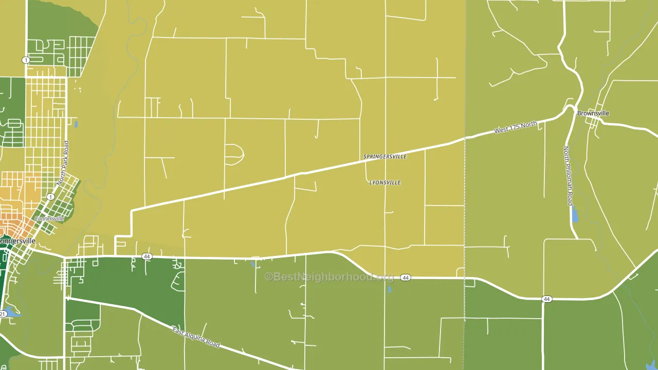 Lyonsville, IN block-group voter-turnout map