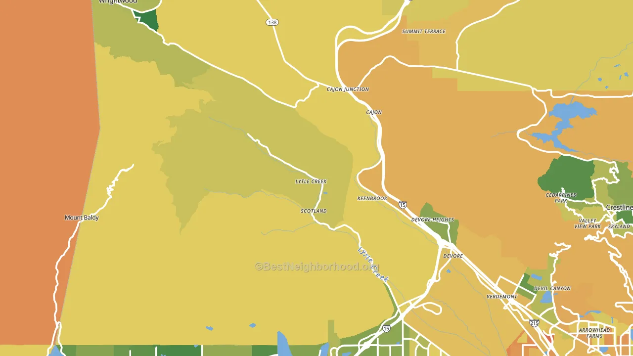 Lytle Creek, CA block-group voter-turnout map