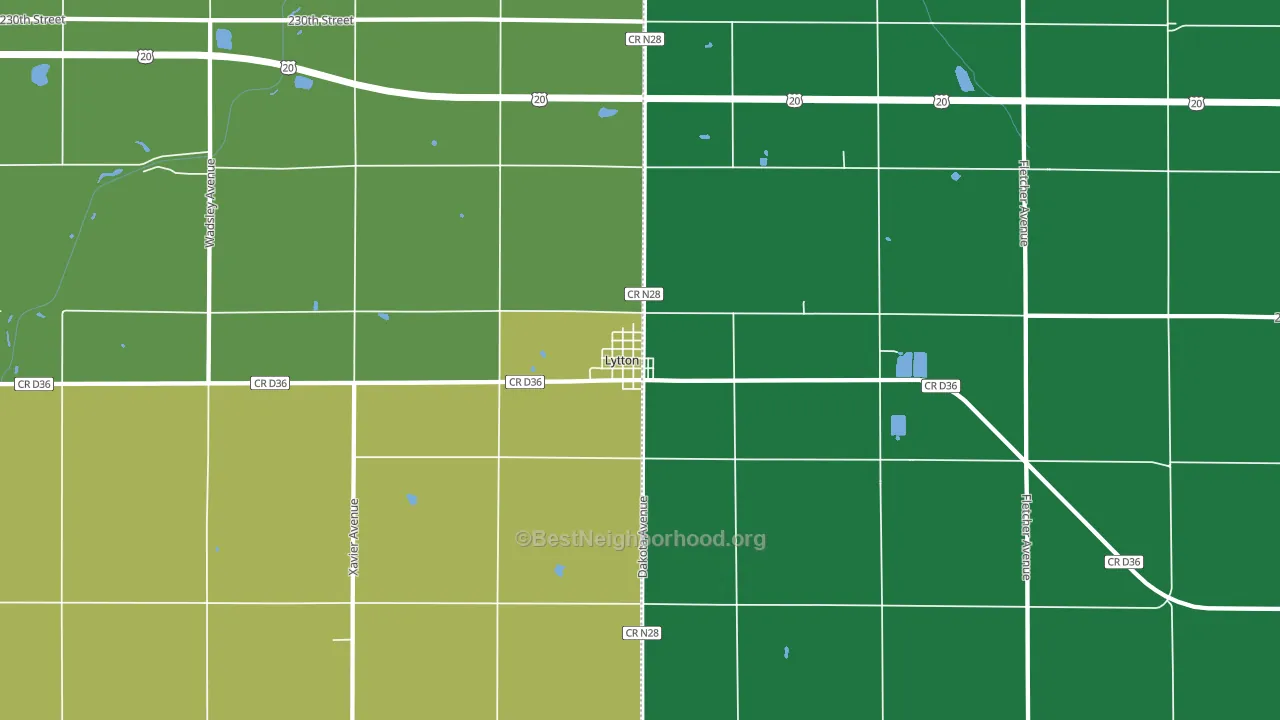 Lytton, IA block-group voter-turnout map
