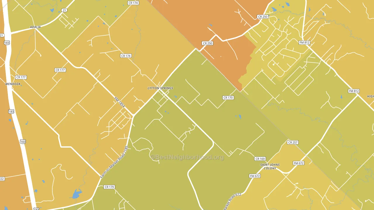 Lytton Springs, TX block-group voter-turnout map