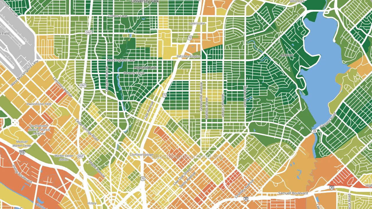 M Streets, Dallas, TX block-group voter-turnout map