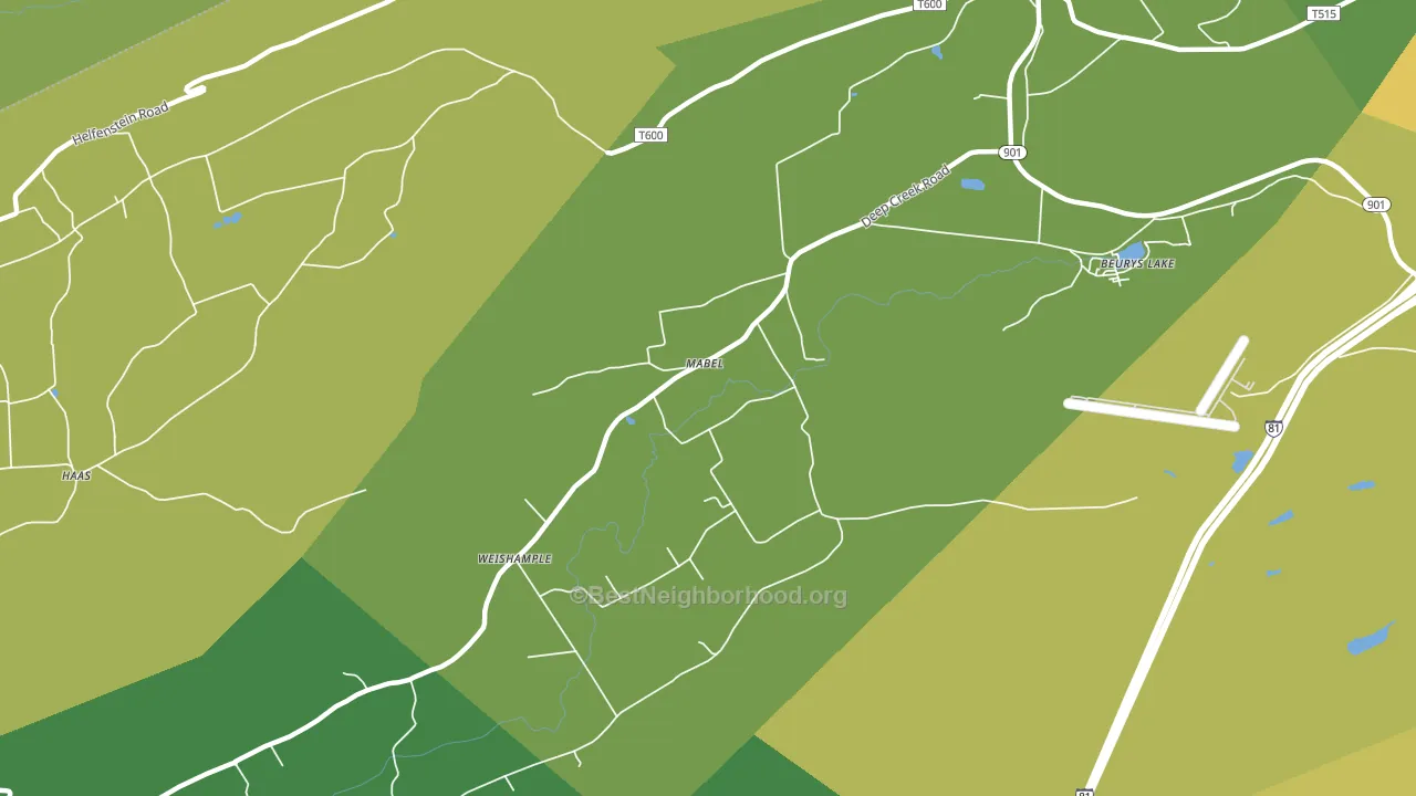 Mabel, PA block-group voter-turnout map