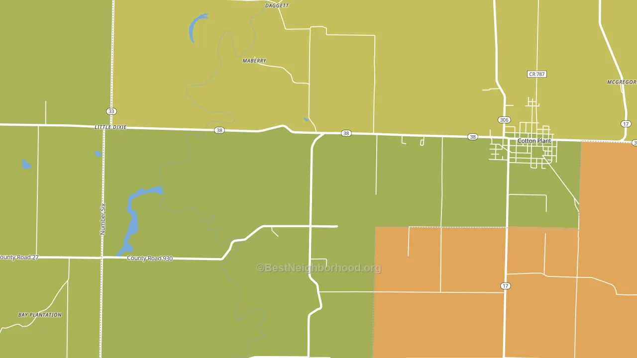 Maberry, AR block-group voter-turnout map