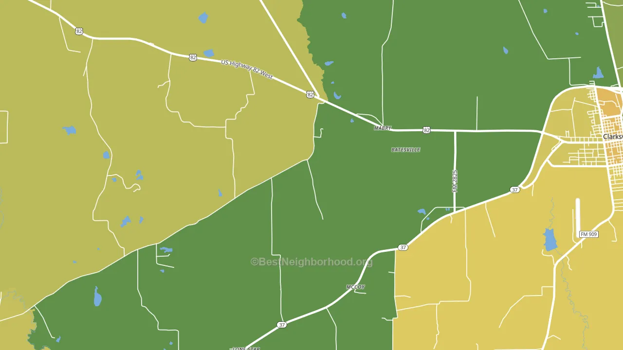 Mabry, TX block-group voter-turnout map
