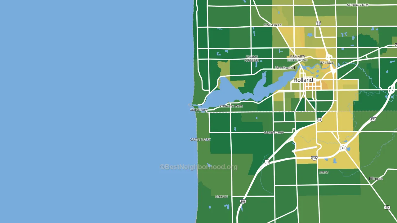 Macatawa, MI block-group voter-turnout map