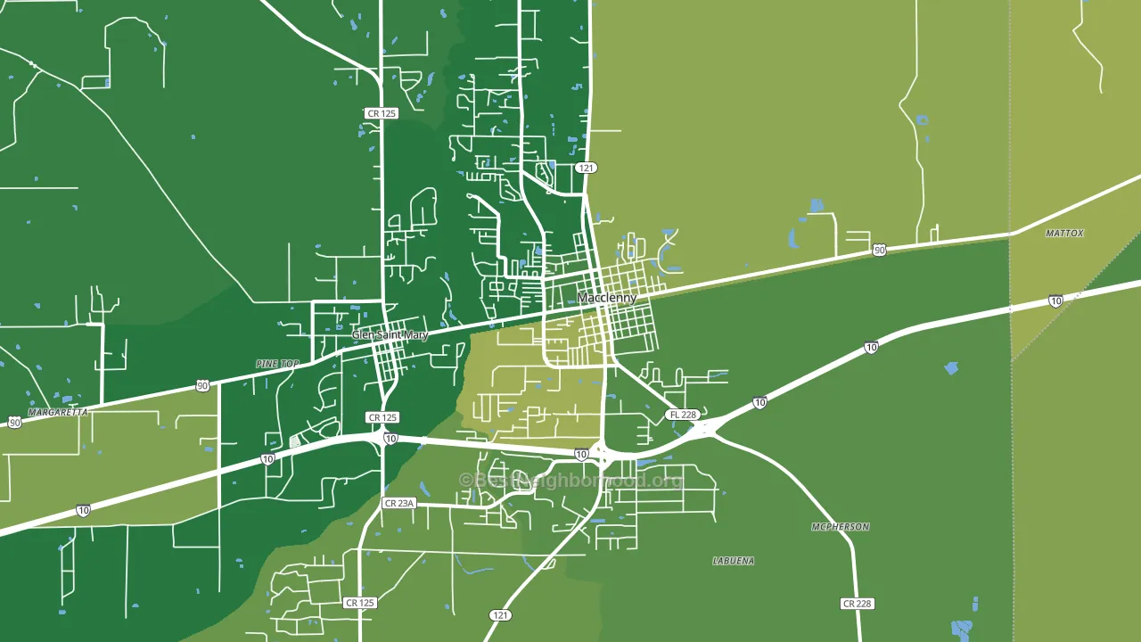 Macclenny, FL block-group voter-turnout map