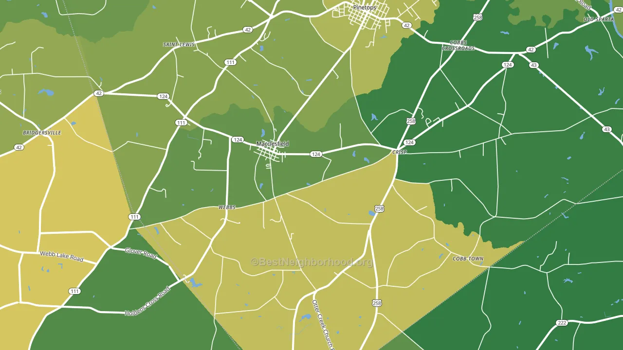 Macclesfield, NC block-group voter-turnout map
