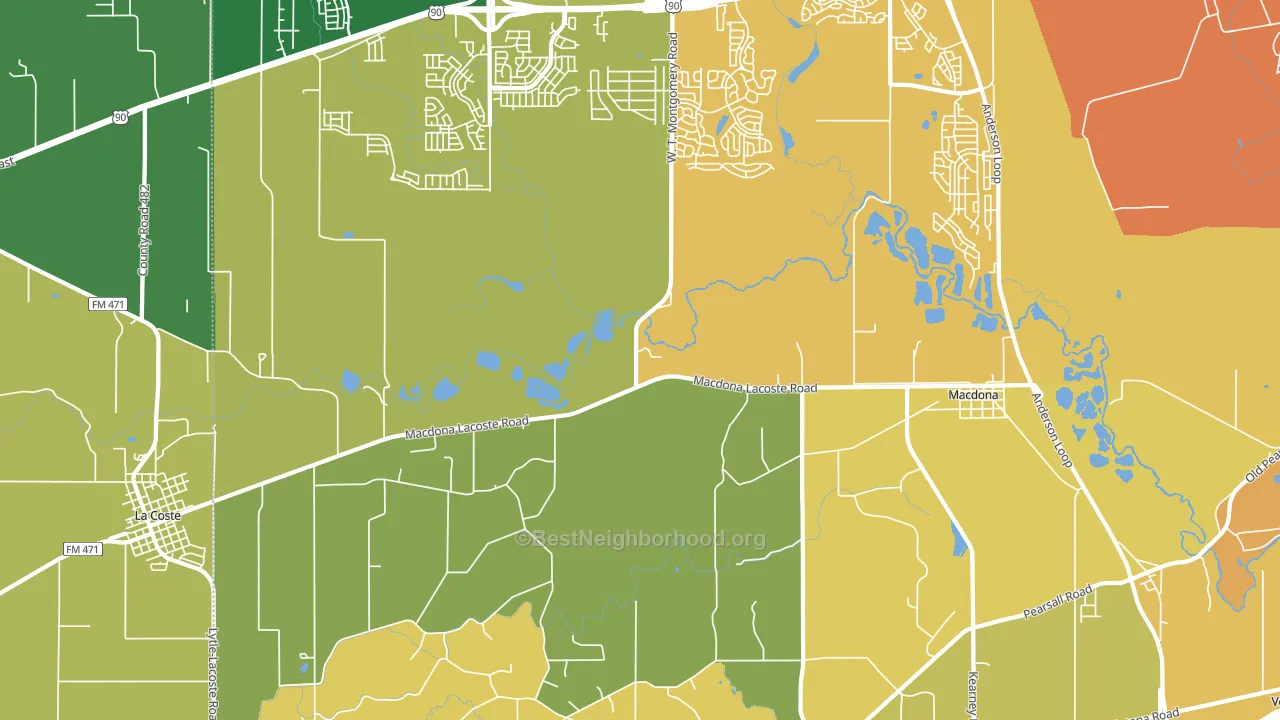 Macdona, TX block-group voter-turnout map