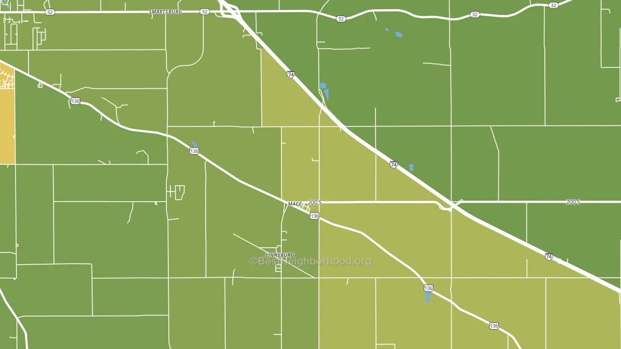 Mace, IN block-group voter-turnout map