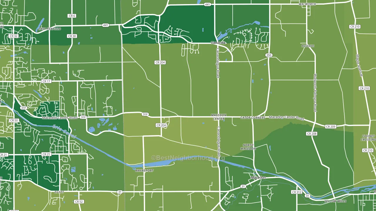 Macedon, NY block-group voter-turnout map