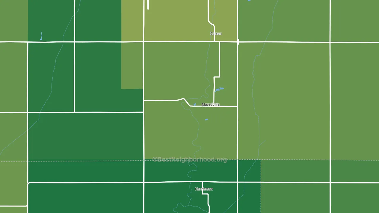 Macedonia, IA block-group voter-turnout map