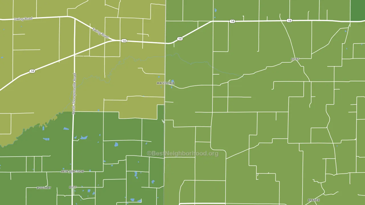 Macedonia, IL block-group voter-turnout map